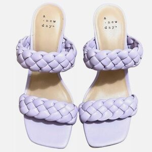a new day Purple Heels with Braided Design